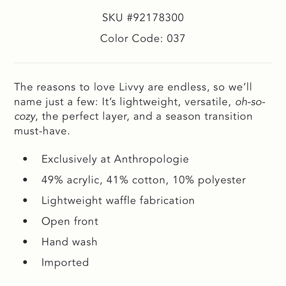 Women’s Waffle Knit Light Gray Cardigan (Anthropologie) - Picture 4 of 6